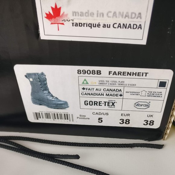 TERRA 8"Fahrenheit 8908B Field Fire Industrial Safety Steel VIBRAM GTX BOOT 7.5 - Picture 6 of 15